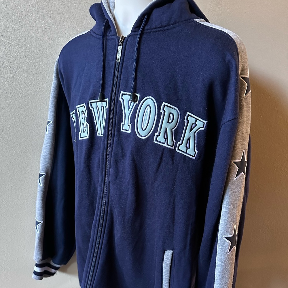 Platinum Nova NEW YORK Full Zip Hoodie Jacket (XL) Blue